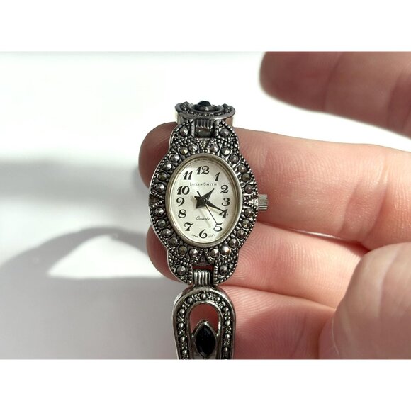 Art Deco Jaclyn Smith JS3185 Silver T Stretch Ladies Vintage watch 19mm - WORKS! - Picture 4 of 9